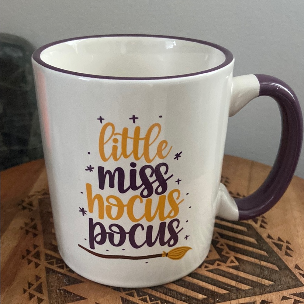 Crofton Stoneware Little Miss Hocus Pocus White and Purple Mug